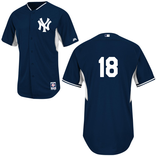 Hiroki Kuroda #18 MLB Jersey-New York Yankees Men's Authentic Navy Cool Base BP Baseball Jersey
